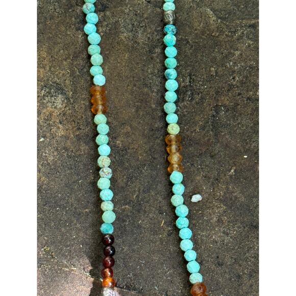 Miss Kite Arizona Natural Turquoise Copper Moon Sterling Pendant Gemstone Chain - Picture 7 of 13